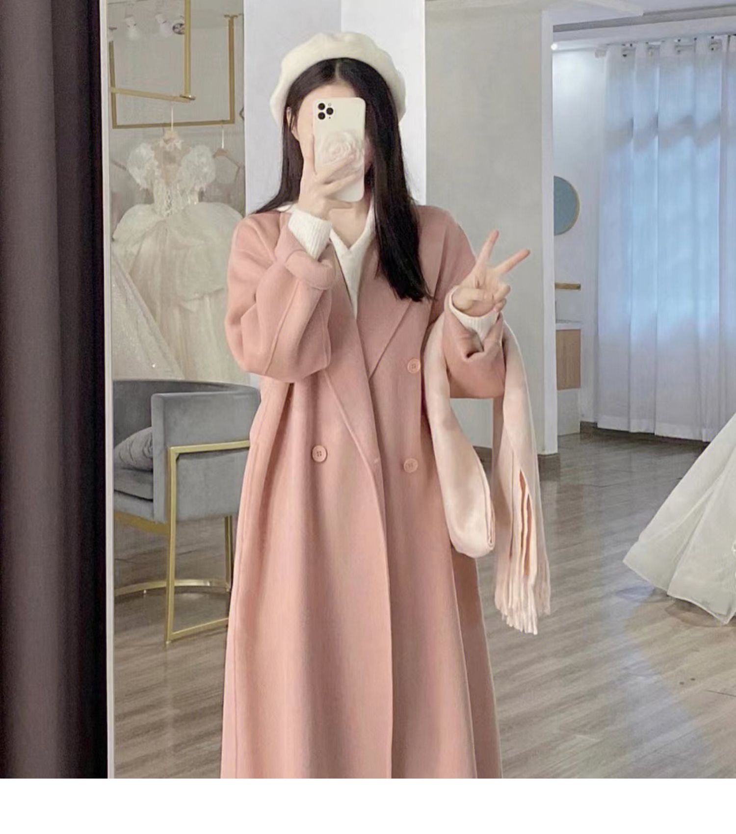 Petite Oatmeal Double-Sided Cashmere Coat for Women - Mid-Length High-End Woolen Outerwear for Autumn/Winter 2024 Petite Oatmeal Double-Sided Cashmere Coat for Women - Mid-Length High-End Woolen Outerwear for Autumn/Winter 2024