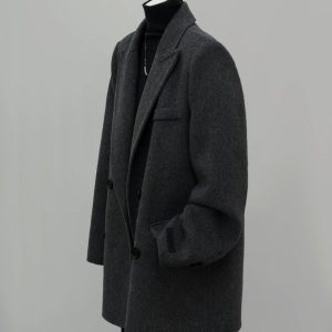 Petite Oatmeal Wool and Cashmere Overcoat for Women - High-End Feel, 2024 Autumn Winter Style, Elegant Outerwear