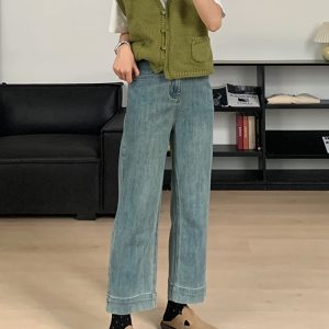 Petite Plus Size Narrow Straight-Leg Pants for Women - Loose Fit Flattering Nine-Point Cigarette Jeans, 2025 New Style