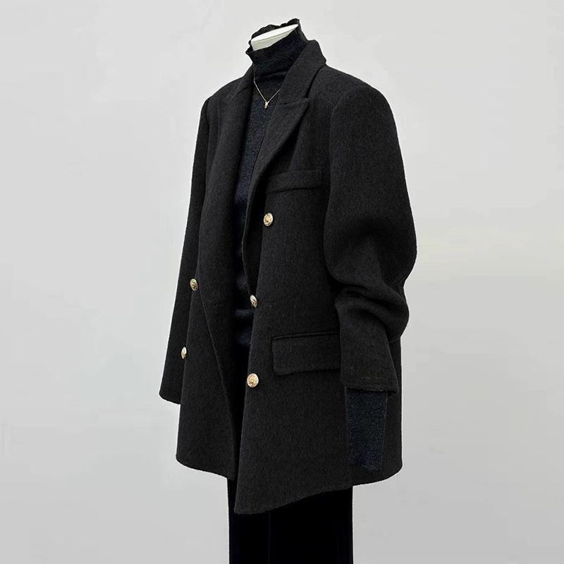 Petite Short Purple Wool Coat for Women - High-End Autumn Winter 2024 Style Petite Short Purple Wool Coat for Women - High-End Autumn Winter 2024 Style