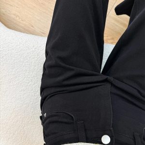 Petite Women's Black Wide-Leg Jeans, Loose Fit Flared Pants for Pear-Shaped Bodies, 2025 New Style, Trendy Casual Fashion