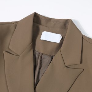 Petite Women's Coffee-Colored Blazer - 2025 Spring Casual Suit for Stylish Outfits - Perfect for Spring and Autumn Wear