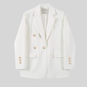Petite Women's Coffee-Colored Blazer - 2025 Spring Casual Suit for Stylish Outfits - Perfect for Spring and Autumn Wear