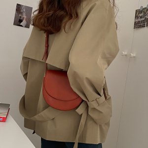 Petite Women's Short Trench Coat, British Style, Trendy 2025 Spring Autumn Fashion Outerwear