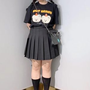 Pink High Waist Pleated A-Line Skirt for Women - Slim Fit Spring Summer 2023 Short JK Style Skirt