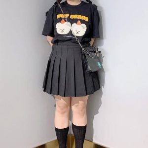 Pink High Waist Pleated A-Line Skirt for Women - Slim Fit Spring Summer 2023 Short JK Style Skirt