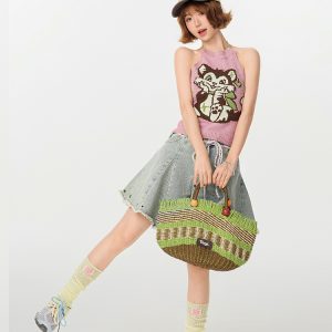 Pink Knitted Backless Halter Top for Women - American Retro Summer Style, Slim-Fit, Girly Y2K Fashion Top