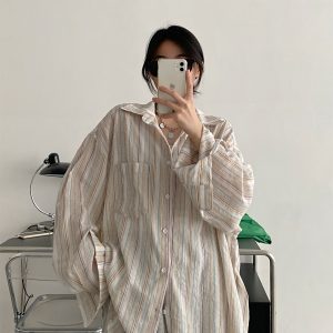 Pink Long Sleeve Sunscreen Shirt for Women - Sun Grapefruit Casual Top, Thin Korean Style for Summer 2025