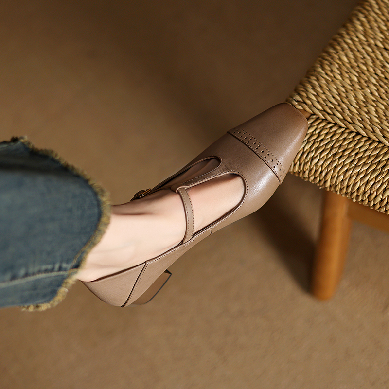 Pink Mary Jane Slip-On Shoes for Women - French Square-Toe Mid-Heel - Chic Italian Style Pink Mary Jane Slip-On Shoes for Women - French Square-Toe Mid-Heel - Chic Italian Style