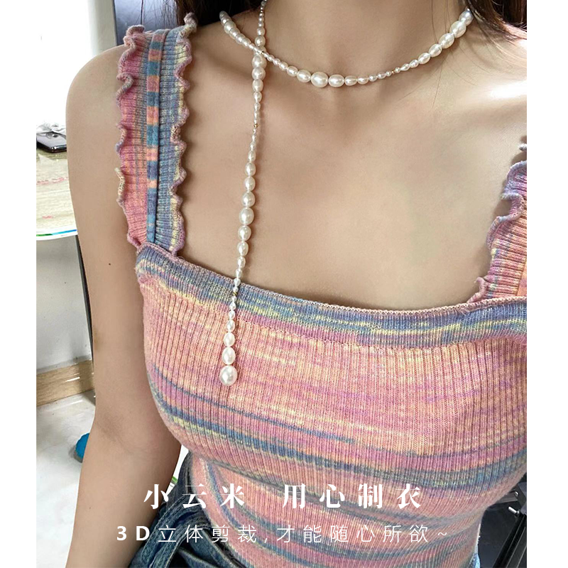 Pink Striped Strapless Camisole Top for Women - Sweet & Spicy Thai-Style Summer 2025 Edition, Y2K Inspired Fashion Pink Striped Strapless Camisole Top for Women - Sweet & Spicy Thai-Style Summer 2025 Edition, Y2K Inspired Fashion