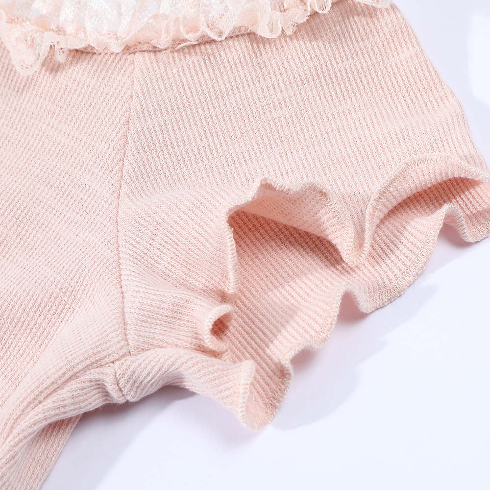 Pink Sweet and Spicy Lace Strap Short Sleeve T-Shirt for Women with Ruffled Edges - Summer Fashion Essential Pink Sweet and Spicy Lace Strap Short Sleeve T-Shirt for Women with Ruffled Edges - Summer Fashion Essential