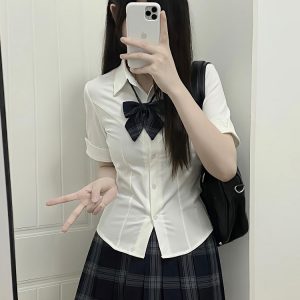 Plaid Pleated Short Skirt for Women - JK Uniform College Style - Authentic Spring and Autumn Fashion - 90s Inspired