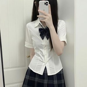 Plaid Pleated Short Skirt for Women - JK Uniform College Style - Authentic Spring and Autumn Fashion - 90s Inspired