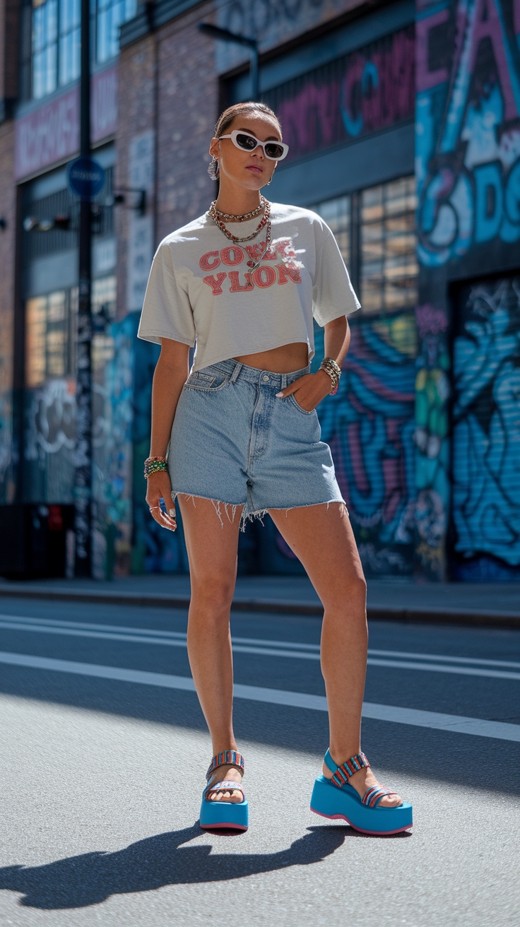 The Comeback of Platform Sandals Y2K Fashion outfit idea