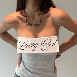 Playful Lucky Girl Strapless Dress with Stylish Split and Lapel Detail - Chic Waist-Defined Design for Effortless Style