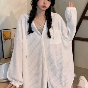 Plus Size 300 lbs Women's Sunshade Jacket - Lightweight Breathable Hooded Summer Coat, Versatile Mid-Length Style