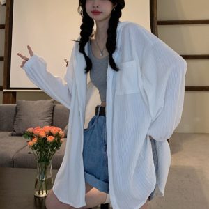 Plus Size 300 lbs Women's Sunshade Jacket - Lightweight Breathable Hooded Summer Coat, Versatile Mid-Length Style