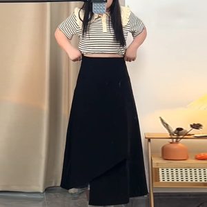 Plus Size A-Line Midi Skirt for Women, Irregular Hem, Flattering Summer Style for Curvy Figures, Casual Chic Fashion