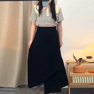 Plus Size A-Line Midi Skirt for Women, Irregular Hem, Flattering Summer Style for Curvy Figures, Casual Chic Fashion