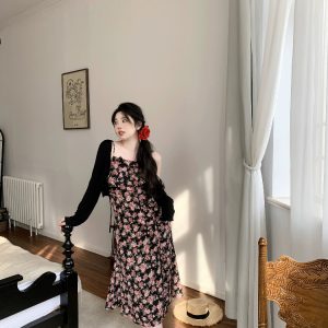 Plus Size Airy Cardigan and Camisole Dress Set - Cool Sun Protection Cover-Up for Summer, Perfect for Layering and Air Conditioning