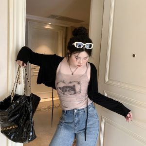 Plus Size Airy Cardigan and Camisole Dress Set - Cool Sun Protection Cover-Up for Summer, Perfect for Layering and Air Conditioning