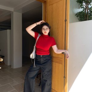 Plus Size American Retro Straight-Leg Multi-Pocket Wide-Leg Casual Work Pants for a Cool 90s Vibe