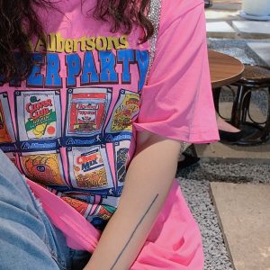 Plus Size American Vintage Printed T-Shirt for Women - Short Sleeve Loose Fit Summer 2025 Style