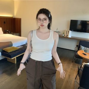 Plus Size Backless U-Neck Camisole Tank Top - Easy-to-Wear, Multi-Color Basic for Effortless Style