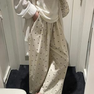 Plus Size Black and White Checkered Wide-Leg Pants for Women - Loose High-Waisted Trousers for Petite Sizes, 2025 Trend