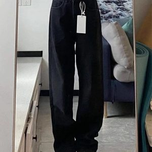 Plus Size Black Starry Jeans for Women - Slimming Narrow Straight Leg & Loose Wide Leg Design