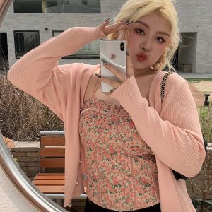 Plus Size Candy Color Knitted Cardigan - Essential Solid Color Slim Fit for Spring/Summer Fashion