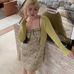 Plus Size Candy Color Knitted Cardigan - Essential Solid Color Slim Fit for Spring/Summer Fashion