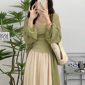 Plus-Size Chinese Style Zen-Inspired Three-Piece Set for Women - Lightweight Spring Outfit for Sun Protection and Flattering Fit