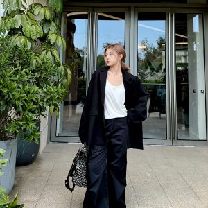 Plus Size Classic Black Draped Blazer - Versatile & Comfortable Designer Outerwear for Effortless Style