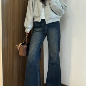 Plus-Size Flared Straight-Leg Jeans for Women - 2025 New Style, Flattering Curvy Fit, Perfect for Petites, Trendy Casual Fashion