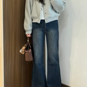 Plus-Size Flared Straight-Leg Jeans for Women - 2025 New Style, Flattering Curvy Fit, Perfect for Petites, Trendy Casual Fashion