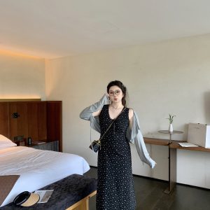 Plus Size Floral Bow Cami Dress - Korean Style, Romantic Atmosphere, Summer Fashion, Slightly Chubby, Itaewon-Inspired