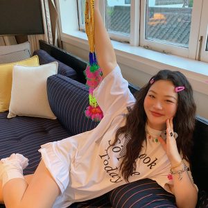 Plus Size Gold Lace Trim Letter T-Shirt for Women - Short Sleeve Summer 2025 Slimming Top, Great for Covering Belly