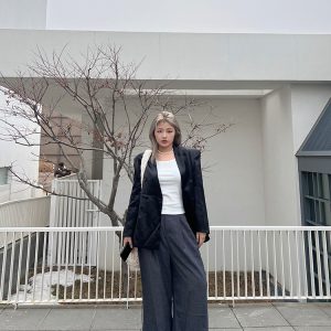 Plus Size High Waist Loose Slimming Wide-Leg Pants - Casual Floor-Length Trousers for Spring Fashion