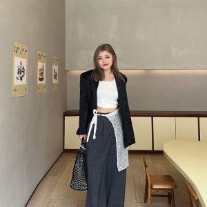 Plus Size High Waist Loose Slimming Wide-Leg Pants - Casual Floor-Length Trousers for Spring Fashion