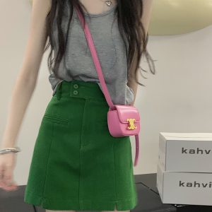 Plus Size High-Waisted A-Line Denim Skirt for Women - Summer Bodycon Style, Hip-Covering Design for Curvy Figures, Korean Fashion