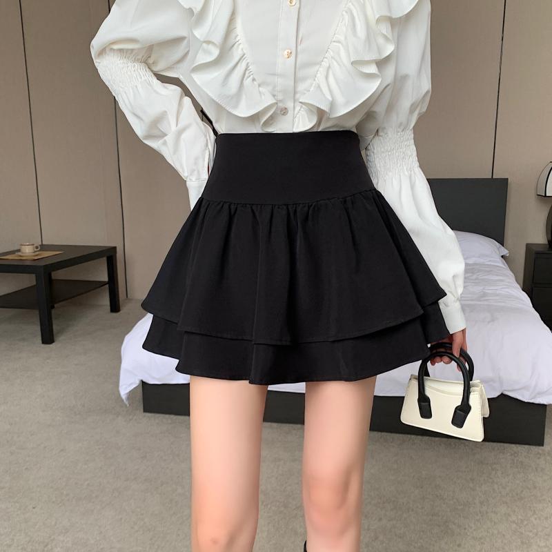 Plus-Size High-Waisted French Puff Skirt for Women - Pleated A-Line Cake Skirt for Spring & Summer Fashion
