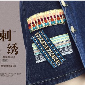 Plus Size High-Waisted Irregular Denim Skirt for Women - Summer Korean Style, Slimming Embroidered A-Line Half-Length Skirt