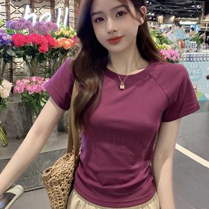 Plus-Size Hollow Out Pleated Shoulder Short Sleeve T-Shirt for Women - Summer Slimming Top, Spicy Girl Design, Covers Belly