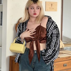 Plus Size HyunA Style Strap Tank Top - Trendy Slimming Inner Layer for Women, Sexy Must-Have Fashion Essential