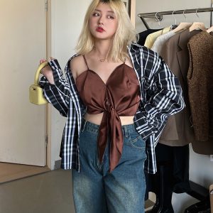 Plus Size HyunA Style Strap Tank Top - Trendy Slimming Inner Layer for Women, Sexy Must-Have Fashion Essential
