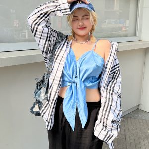 Plus Size HyunA Style Strap Tank Top - Trendy Slimming Inner Layer for Women, Sexy Must-Have Fashion Essential