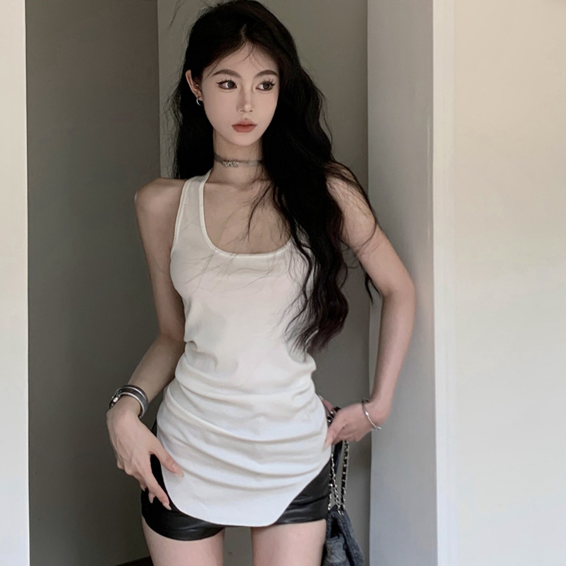 Plus Size Irregular Sleeveless Tank Top for Women, Flattering Summer Wear, American Style, Casual Chic Fashion