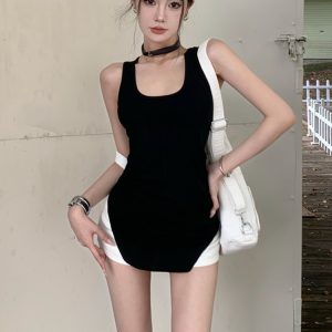 Plus Size Irregular Sleeveless Tank Top for Women, Flattering Summer Wear, American Style, Casual Chic Fashion