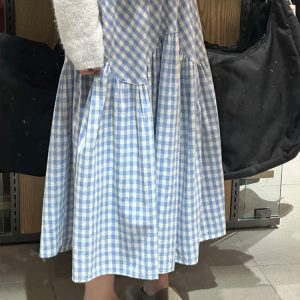 Plus Size Japanese-Style Irregular Splicing Plaid Skirt for Women, 2025 A-Line Large Swing Long Skirt